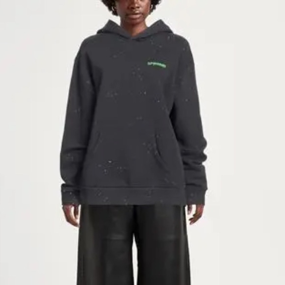 SPRWMN Los Angeles Dark Grey Paint Splatter Cotton  Sweatshirt Hoodie Medium‎